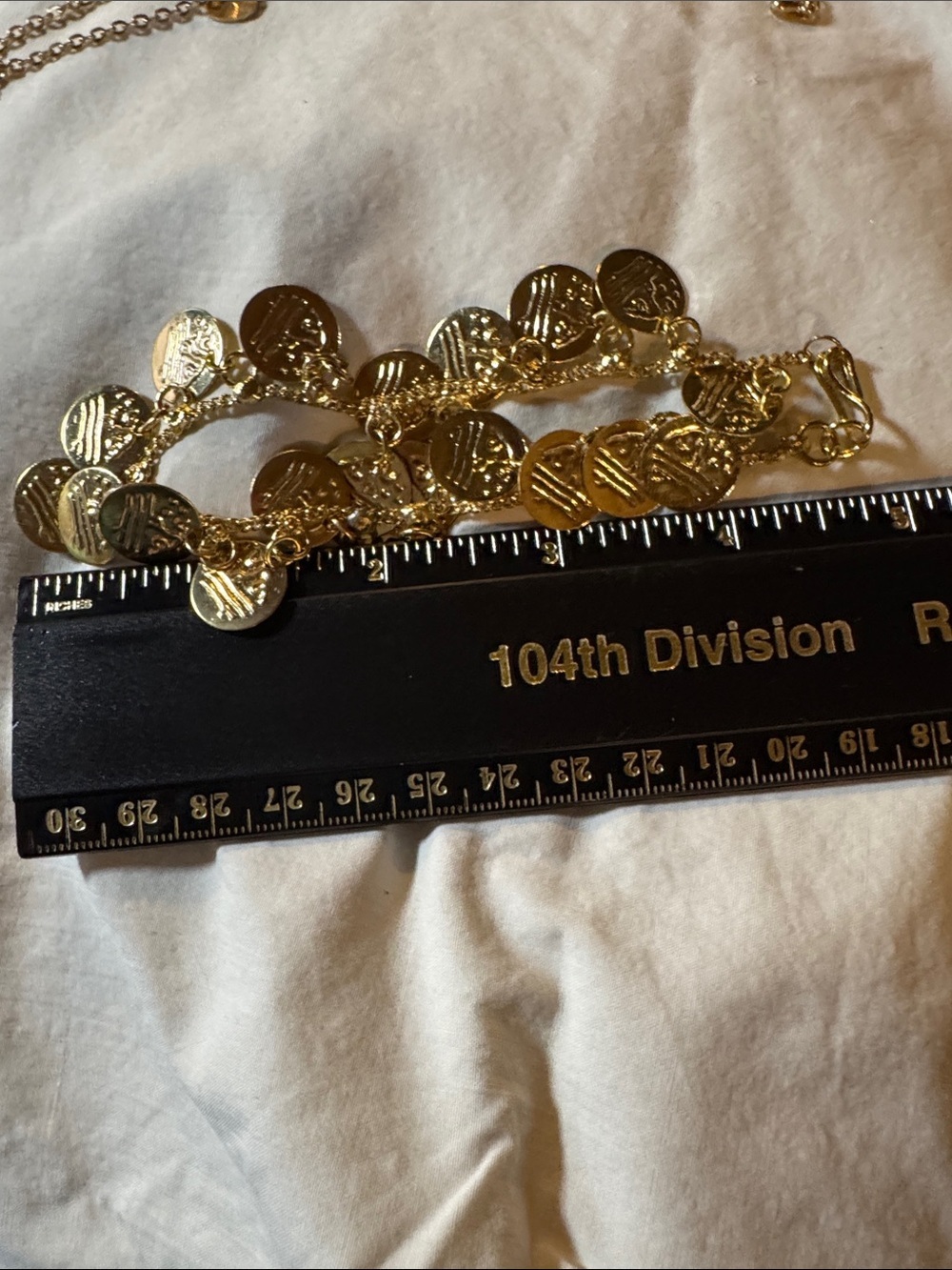 Gold Faux Coins Charm Bracelet/Anklet - Women's Fashion Jewelry - Picture 4 of 4